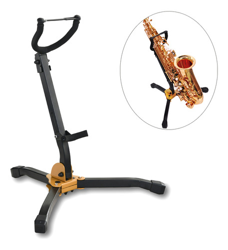Soporte Para Saxofón Alto Plegable Con Base Metálica Ajustab
