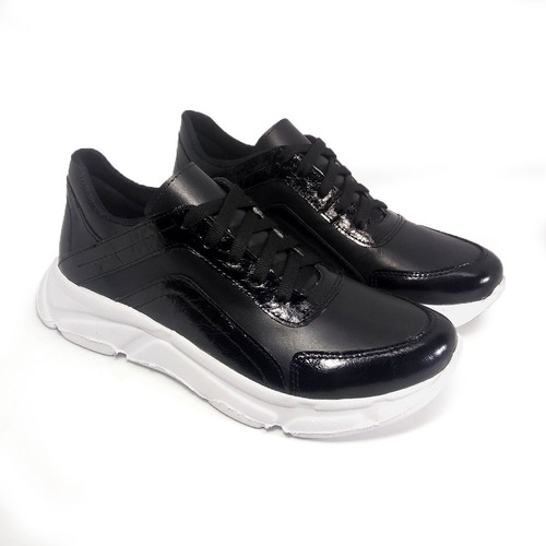 Imagen 3 de 8 de Zapatilla Mujer Cuero Elastico Goma Eva Plataforma Moda Liza