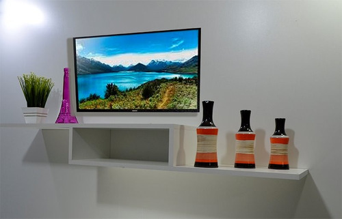 Prateleira Nicho Organizador Tv Som Mdf Branco Quarto Sala