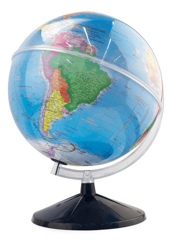 Kit Globo Terrestre 30cm Com Led + Lupa + Livro Atlas 