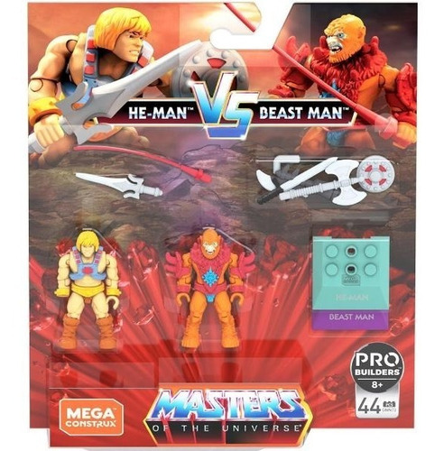 Imagen 3 de 3 de Masters Of The Universe Mega Construx He Man Vs Beastman 44p