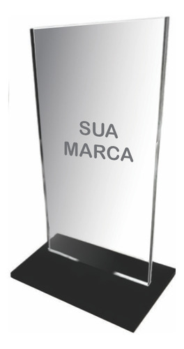 10 Troféu Acrílico Cristal Sem Personalização Liso 15x10cm 