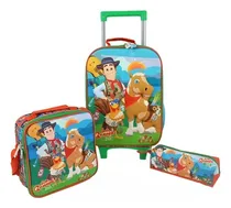 Comprar Mochila Set Maleta A4 Lonchera Y Cartuchera Granja De Zenón