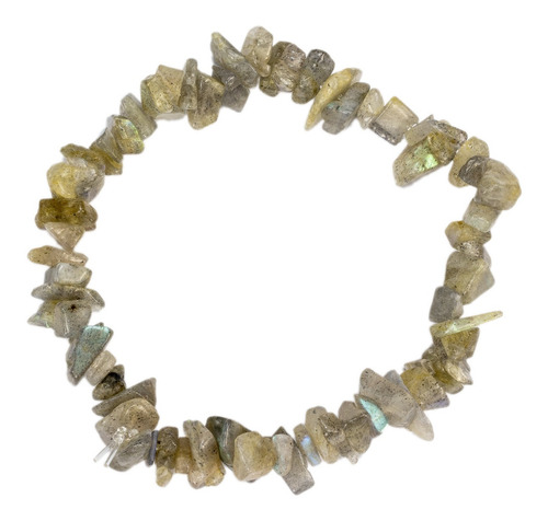 Pulseira De Cascalho Pedra Labradorita Natural