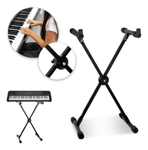 Kit Completo Teclado Psr-e283 Yamaha cor Preto