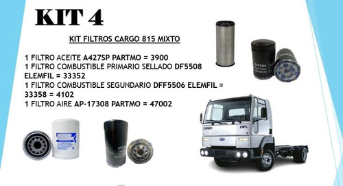 Kit De Filtros Cargo 815 Mixto
