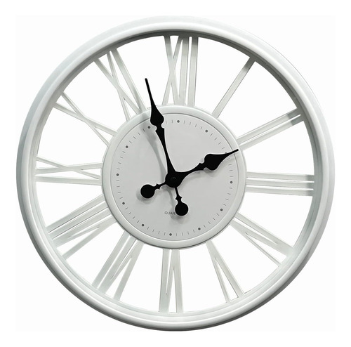 Reloj Gigante Decoracion Pared Analogico 45cm Blanco