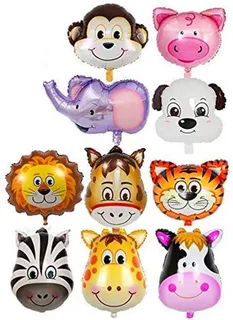 Pack 10 Globos De Animales De Safari De La Selva De 22 