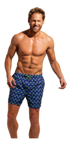 Malla Short De Baño Xy Estampada Con Suspensor Hombre 722