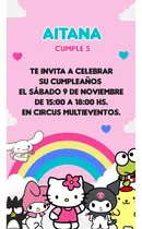 Comprar Invitación Digital Kuromi My Melody Hello Kitty Y Sus Amigos
