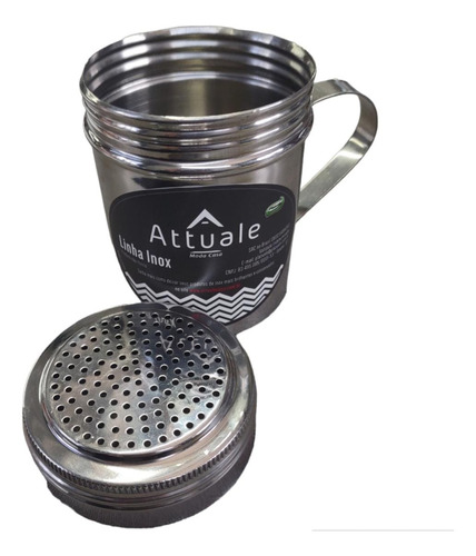 Dispenser Para Temperos Inox Com Cabo 320ml 7x10cm Furo 2mm