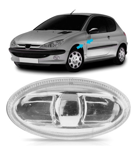 Pisca Seta Paralama Peugeot 206 Ano 2004/ 2011 Cristal Ld/le