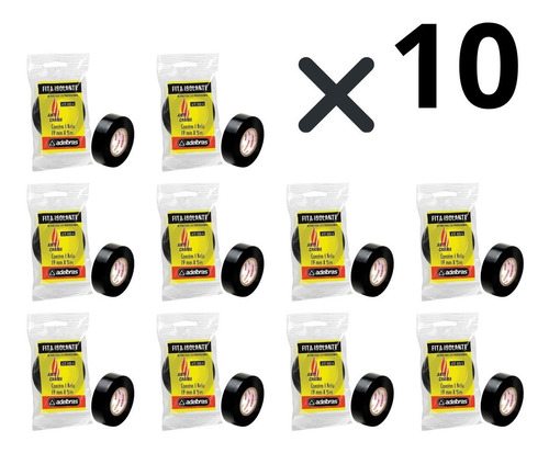 Imagem 2 de 5 de Fita Isolante Anti Chama 19mm X 05m 10 Unidades - Adelbras