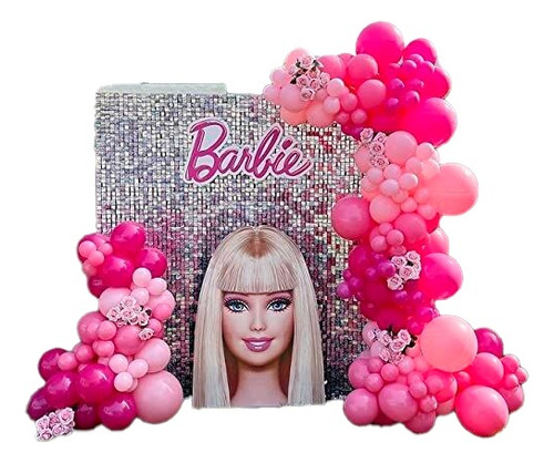 Arco Globos Barbie Girl Fucsia Rosado Decoración 
