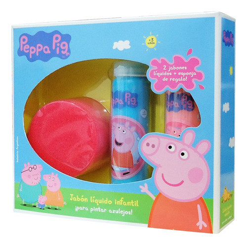 Peppa Pig Jabon Liquido Infantil P/ Pintar Azulejos Esponja