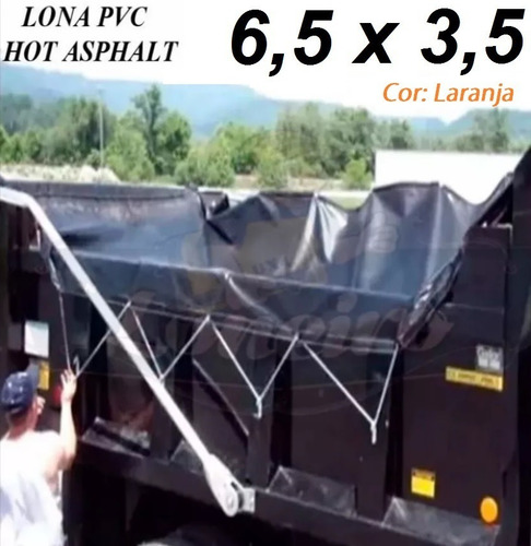 Lona Pvc 3,5x6,5 Mt Suporta Alta Temperatura Asfalto Quente