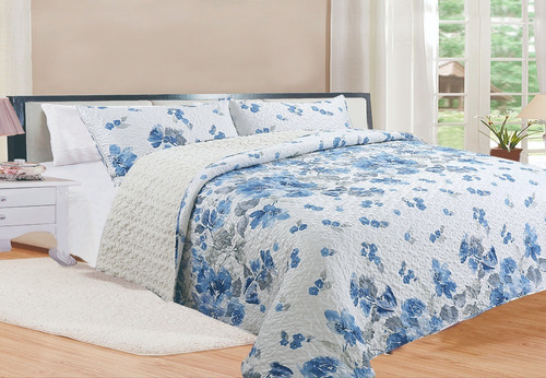 Quilt Sherpa Flower 2 Plazas