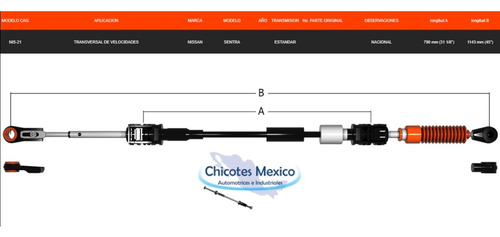 Chicote Para Nissan Sentra Transmisión Estándar 2016