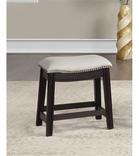 Poundex Furniture Taburete De Sillín De 18 En Piel Sintética