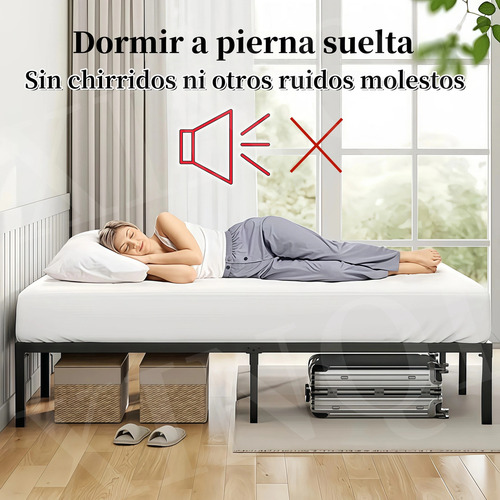 Base De Metal Cama Soporte Recamara Matrimonial Plataforma