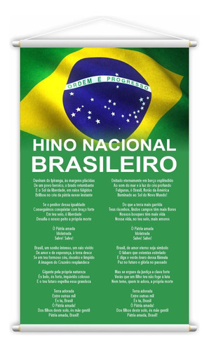 Hino Nacional Brasileiro Banner Escolar Pedagógico Grande