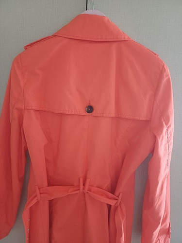 Increíble Trench Piloto Importado Salmón Talle L Impecable! (Usado)