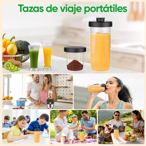 Soulfox Portátil 2 En 1 1000w Licuadora Eléctrica Para Frutas Y Verduras,motor Poderoso,gran Capacidad,fácil Limpieza