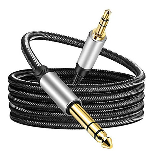 Cable De Audio De 3,5 Mm A 6,35 Mm 40 Pies, Terminal Chapado