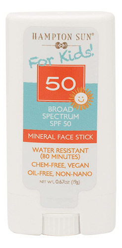 Hampton Sun Palo Facial Mineral Spf 50 Para Nios, 0.67 Onzas