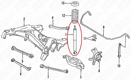 Amortecedor Traseiro Mercedes Coupe 220ce 1992-1993 Original