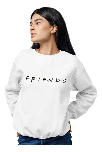 Sudadera Blanca Cuello Redondo Mujer Serie Tv Friends