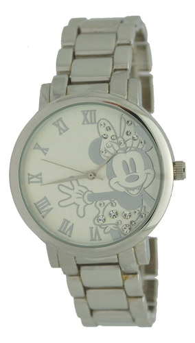 Disney Mn2184 Minnie Mouse Reloj De Mujer De Plata