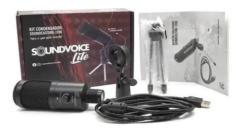 Microfone Condensador Soundvoice Kit Lite 1200 Condensador