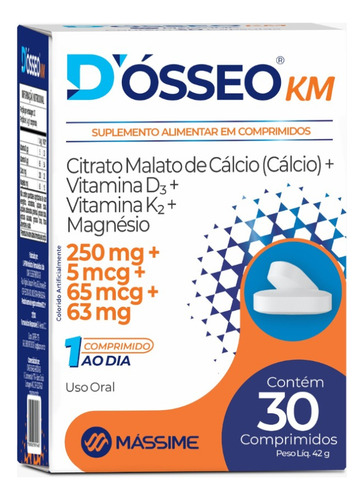 Dosseo Km 30 Cáps De Cálcio + Magnésio + D3 E K2 = Prosso Km