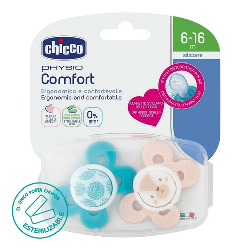 Imagen 1 de 6 de Chicco Set De Chupón Physioforma Comfort Para Bebés 6 A 16 M