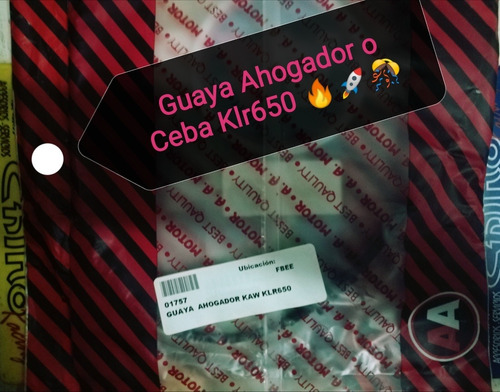 Guaya Ceba Ahogador Moto Klr650 