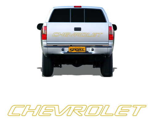 Faixa Tampa Traseira S10 1999 Até 2005 Adesivo Chevrolet Cor Dourado