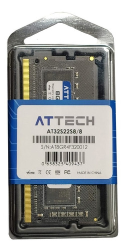 Memoria Ram Portátil Attech Ddr4 8gb 3200mhz Garantía 3 Años