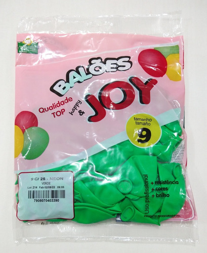 25 Balão Bexiga Joy N°9 - Cores Neon (ler Descrição