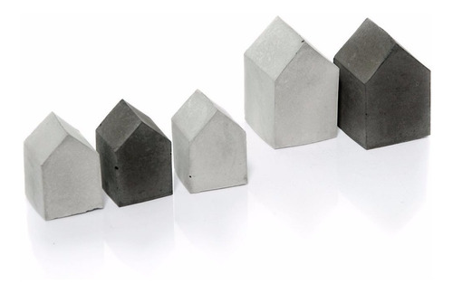 Casas Miniaturas Cemento Concreto Minimalista Sujetalibros