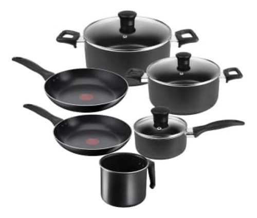 Batería De Cocina T-fal Easy Care 9 Pzas Color Negro