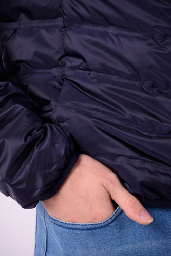 Campera Uniqlo Navy Ultra Light Down Hombre Con Capucha