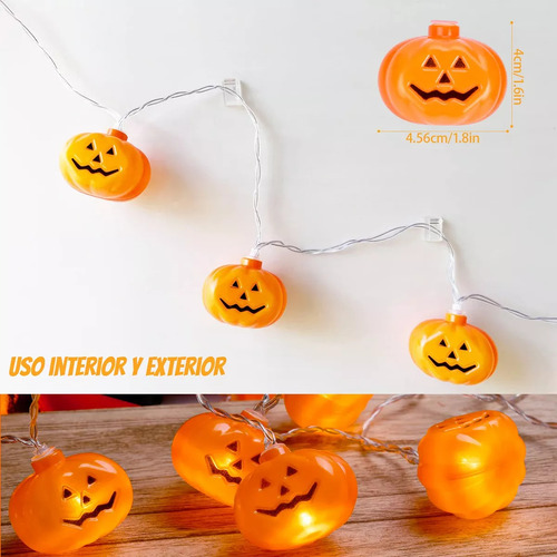 Adornos Decorativos De Calabazas Con Luces De Halloween De 3