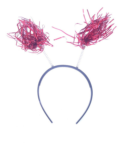 Imagem 5 de 5 de Tiara Rafia Xuxinha Tipo Ráfia Pom Pom - 12 Un Color