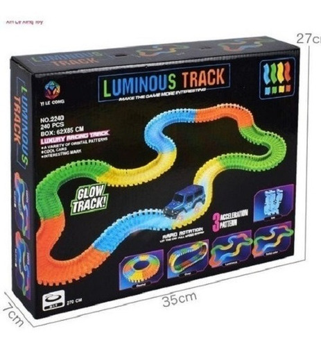 Imagen 2 de 3 de Pista Flexible Luminosa , 240 Piezas Mas 1 Auto Bestoy