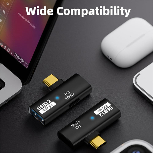 Adaptador 2 En 1 Usb C A Usb 3.2 Con Puerto De Carga De 100