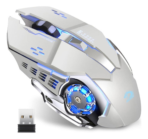 Mouse Gamer Uciefy T85 Inalambrico Led Silver