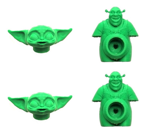 Adorno Para Pasta De Dientes Shrek + Baby Yoda 4 Piezas