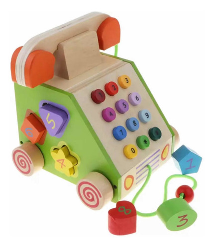 Teléfono Juguete De Madera Didáctico Para Niños Barbazar Teléfono Juguete De Madera Didáctico Para Niños Barbazar