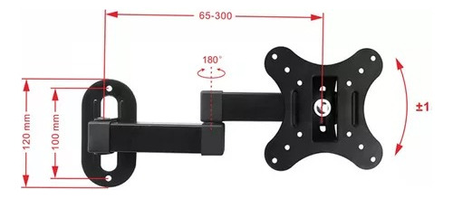 Soporte De Pared Para Pantalla Tv Vesa 14 A 27 Pulgadas 10kg Negro